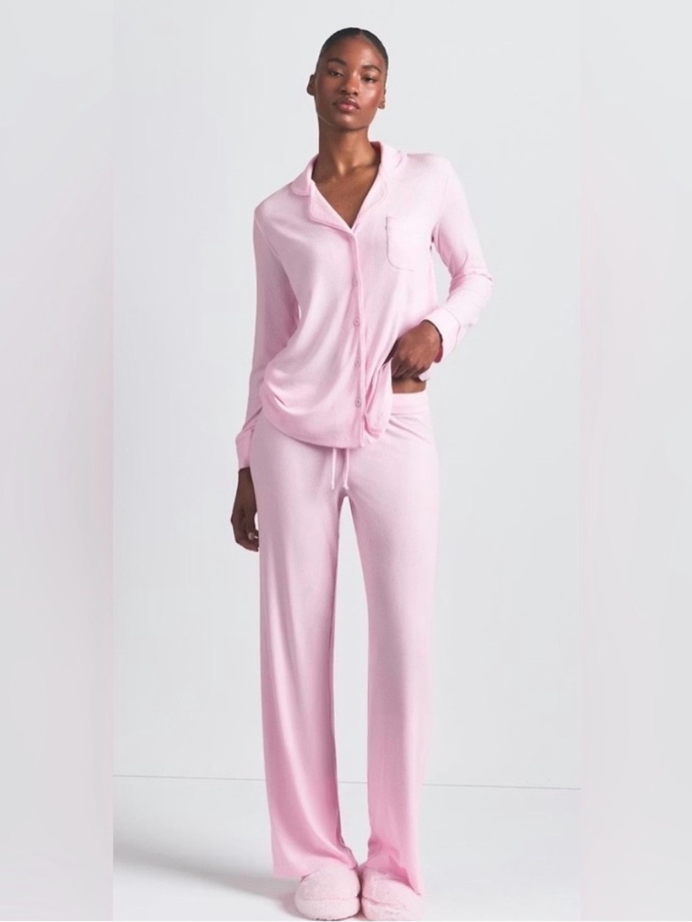 SKIMS Pink Pajama Set LARGE in Bloom